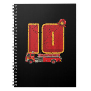 10 Years Old Birthday Boy Gifts Firefighter Notebook