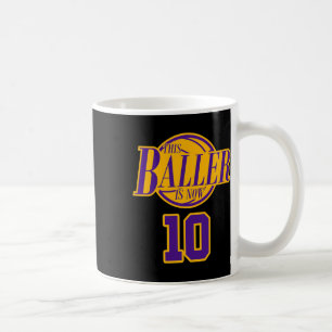10 Years Old Birthday Bysketbyll Byller Purple And Coffee Mug