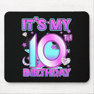 10 Years Old Birthday Kp Kids 10th Birthday Girls Mouse Mat