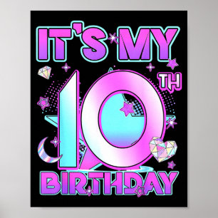 10 Years Old Birthday Kp Kids 10th Birthday Girls Poster