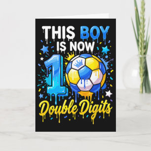 10 Years Old Birthday Soccer This Boy Now 10 Doubl Card