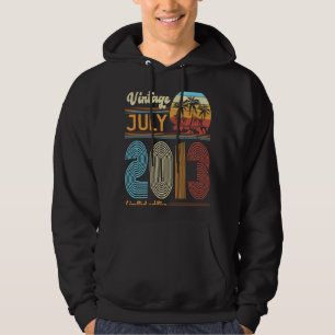 10 Years Old Birthday Vintage July 2013 Girls Boy Hoodie