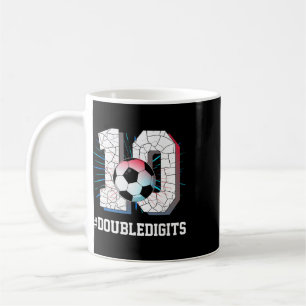 10 Years Old Boy 10 Double Digits Birthday Soccer Coffee Mug