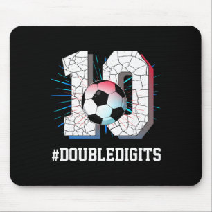 10 Years Old Boy 10 Double Digits Birthday Soccer Mouse Mat