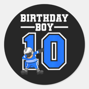 10 Years Old Boy Ice Hockey Player 10th Birthday K Classic Round Sticker