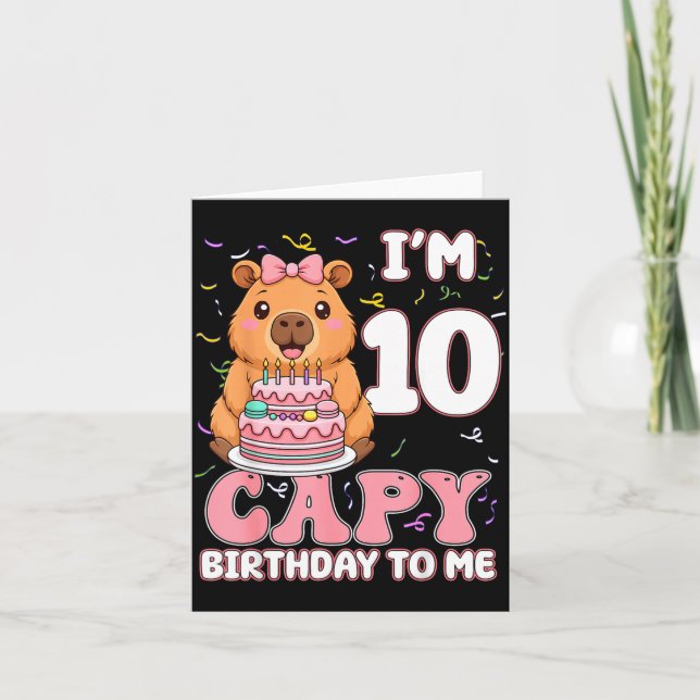 10 Years Old Capy Birthday To Me 10th Birthday Cap Card (Front)