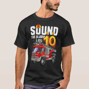 10 Years Old Firetruck Birthday Boy Firefighter T-Shirt