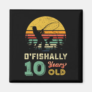 10 Years Old Fishing Gift 10 Yo Ten Year Old 10th Magnet