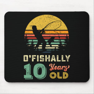 10 Years Old Fishing Gift 10 Yo Ten Year Old 10th  Mouse Mat