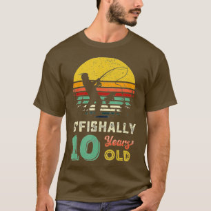 10 Years Old Fishing Gift 10 yo Ten Year Old 10th T-Shirt