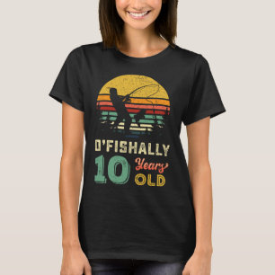 10 Years Old Fishing Gift 10 Yo Ten Year Old 10th T-Shirt