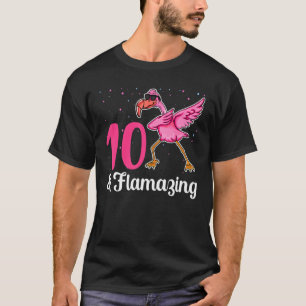 10 Years Old Flamazing Dabbing Flamingo 10th Birth T-Shirt