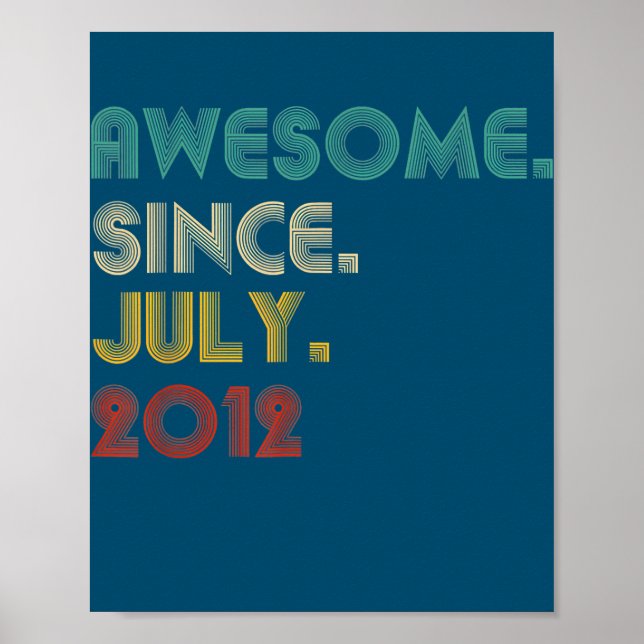 10 Years Old Funny Awesome Since July 2012 10th Poster (Front)
