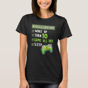 10 Years Old Gamer Boy 10th Perfect Birthday Party T-Shirt