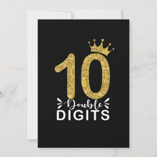 10 Years Old Gifts Double Digits Girls crown Invitation