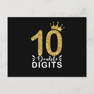 10 Years Old Gifts Double Digits Girls crown Postcard
