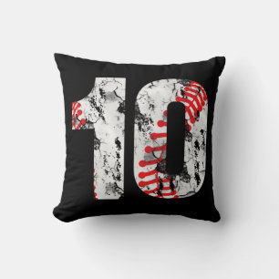 10 Years Old Gifts Number 10 Baseball 10th Birthda Cushion