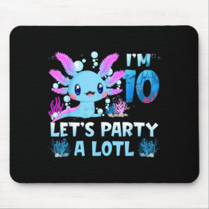 10 Years Old Girls 10th Birthday Cute Axolotl Mouse Mat