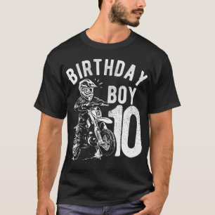 10 years old kid - Birthday boy - Dirt bike - Moto T-Shirt