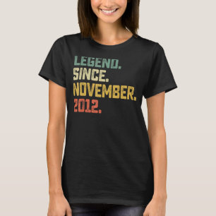 10 Years Old Legend Since November 2012 10th Bday T-Shirt