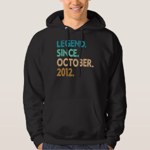 10 Years Old Legend Since October 2012 10th Birth Hoodie