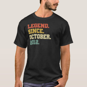 10 Years Old Legend Since October 2012 10th Birth T-Shirt