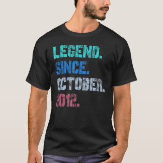 10 Years Old  Legend Since October 2012 10th Birth T-Shirt