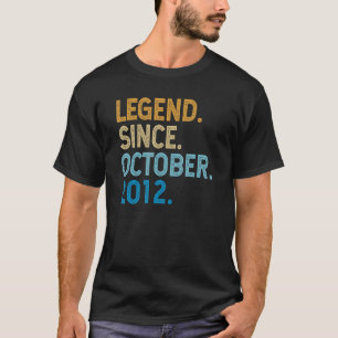 10 Years Old Legend Since October 2012 10th Birth T-Shirt