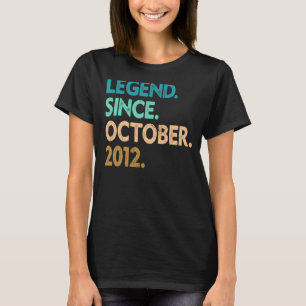 10 Years Old Legend Since October 2012 10th Birth T-Shirt