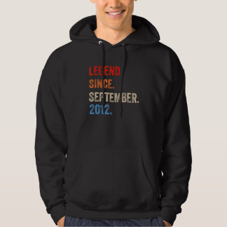 10 Years Old  Legend Since September 2012 10th Bir Hoodie