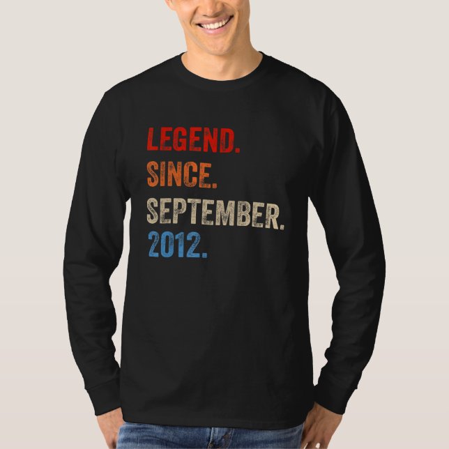 10 Years Old  Legend Since September 2012 10th Bir T-Shirt (Front)