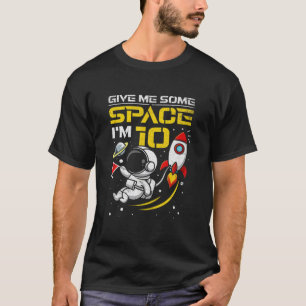 10 Years Old Outer Space 10Th Birthday Boy Astrona T-Shirt