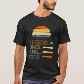 10 Years Old Retro Birthday Gifts Legend Since Apr T-Shirt