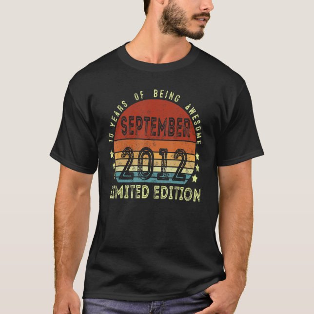 10 Years Old  September 2012  10th Bday T-Shirt (Front)