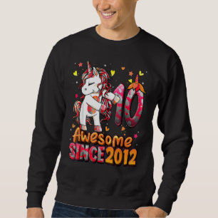 10 Years Old Unicorn Flossing 10th Birthday Girl U Sweatshirt