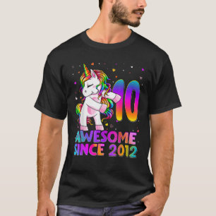 10 Years Old Unicorn Flossing 10Th Birthday Girl U T-Shirt