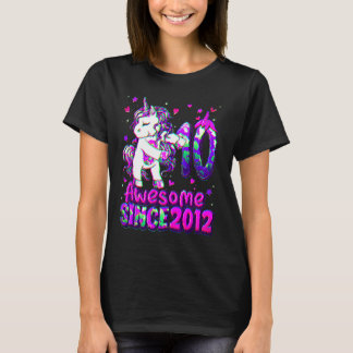 10 Years Old Unicorn Flossing 10th Birthday Girl U T-Shirt