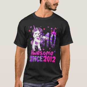 10 Years Old Unicorn Flossing 10Th Birthday Girl U T-Shirt