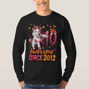 10 Years Old Unicorn Flossing 10th Birthday Girl U T-Shirt