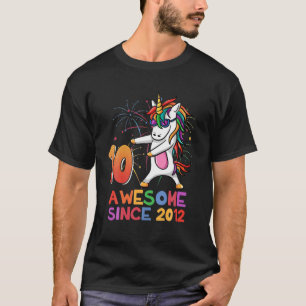 10 Years Old Unicorn Flossing 10Th Birthday Girl U T-Shirt