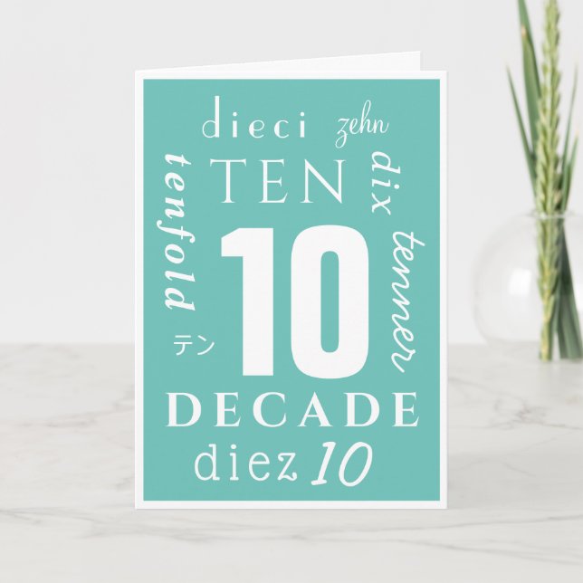 10 Years Sober Card (Front)