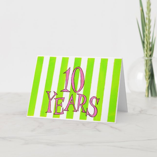 10 Years Sobriety Birthday / Anniversary Card (Front)