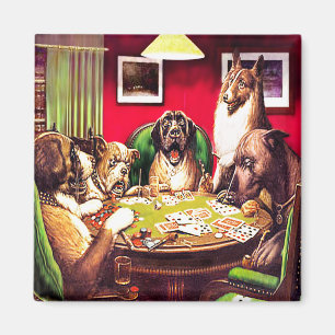 10b  Poker Dogs:Waterloo (approx. 1903) Magnet