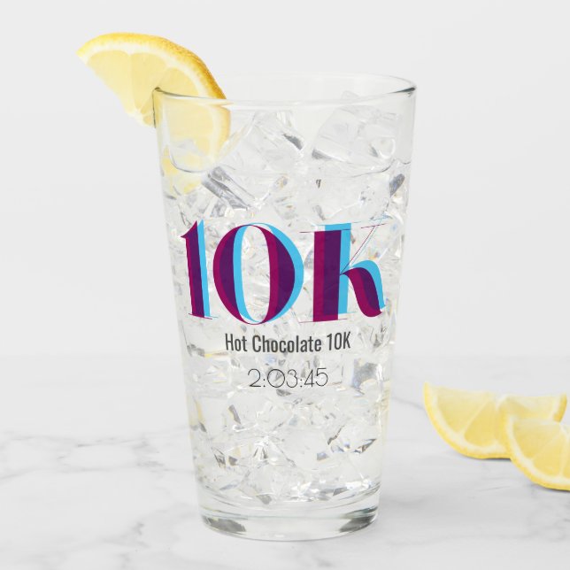 10k Race Celebration Bold Blue Purple Graphic Glass (Front Ice)
