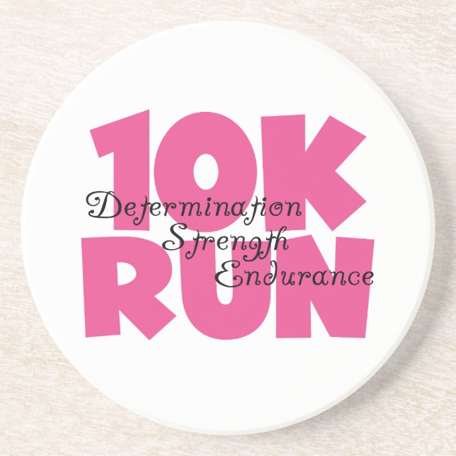 10K Run Pink Sports Running Coaster (Front)