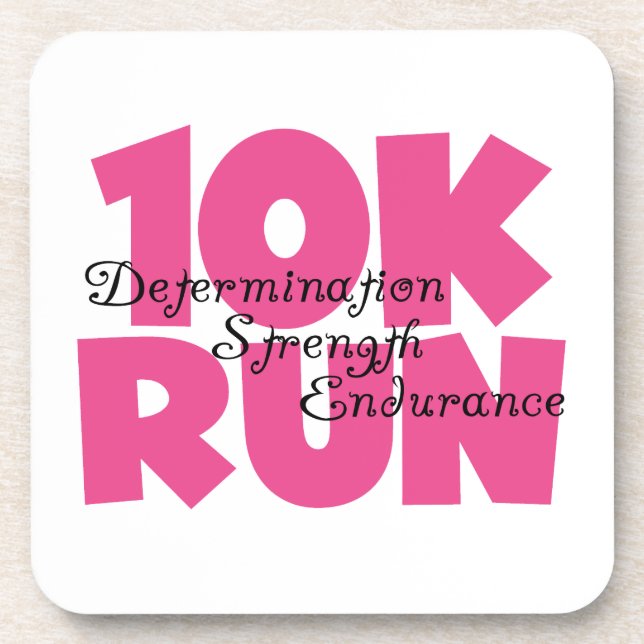 10K Run Pink Sports Running Coaster (Front)