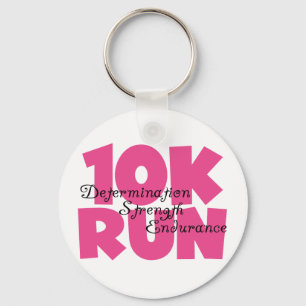 10K Run Pink Sports Running Key Ring