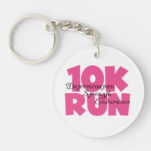 10K Run Pink Sports Running Key Ring