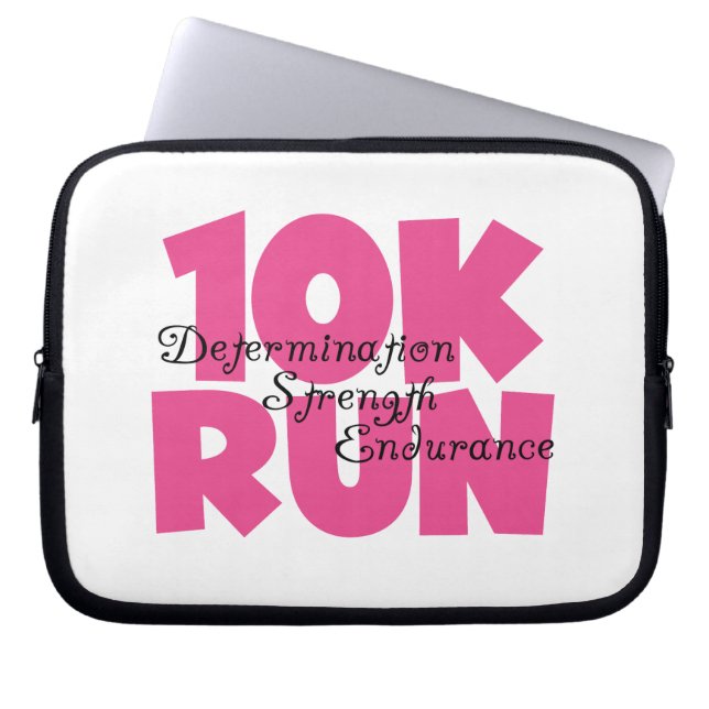10K Run Pink Sports Running Laptop Sleeve (Front)