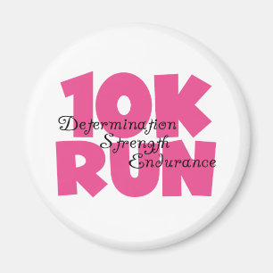 10K Run Pink Sports Running Magnet